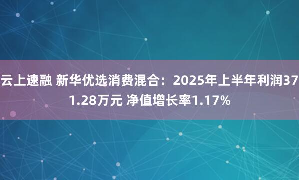 云上速融 新华优选消费混合：2025年上半年利润371.28万元 净值增长率1.17%