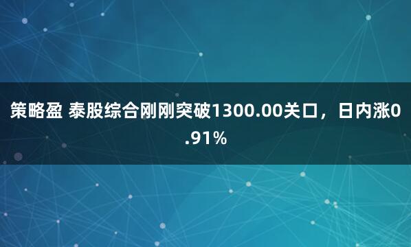 策略盈 泰股综合刚刚突破1300.00关口，日内涨0.91%