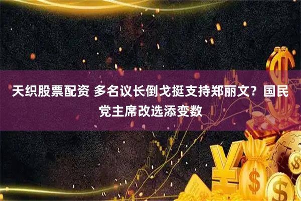 天织股票配资 多名议长倒戈挺支持郑丽文？国民党主席改选添变数
