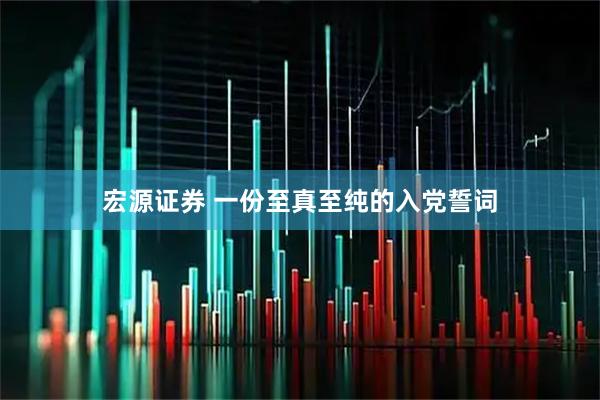 宏源证券 一份至真至纯的入党誓词