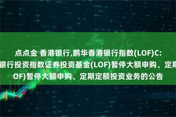 点点金 香港银行,鹏华香港银行指数(LOF)C: 鹏华港股通中证香港银行投资指数证券投资基金(LOF)暂停大额申购、定期定额投资业务的公告